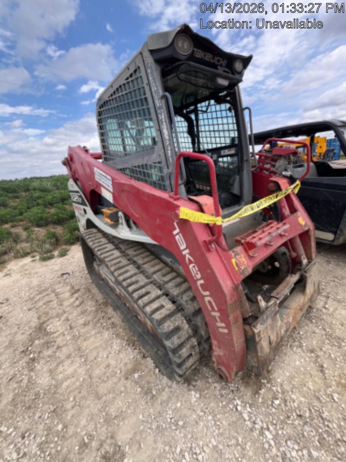 2019 Takeuchi TL12V2C Cab/Heat/Air w/Auxiliary Hydraulics, 2 Speed, Hydraulic QC 80" Tooth Bucket, 48" Pallet Forks