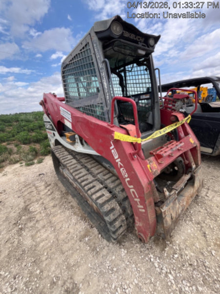 2019 Takeuchi TL12V2C Cab/Heat/Air w/Auxiliary Hydraulics, 2 Speed, Hydraulic QC 80" Tooth Bucket, 48" Pallet Forks