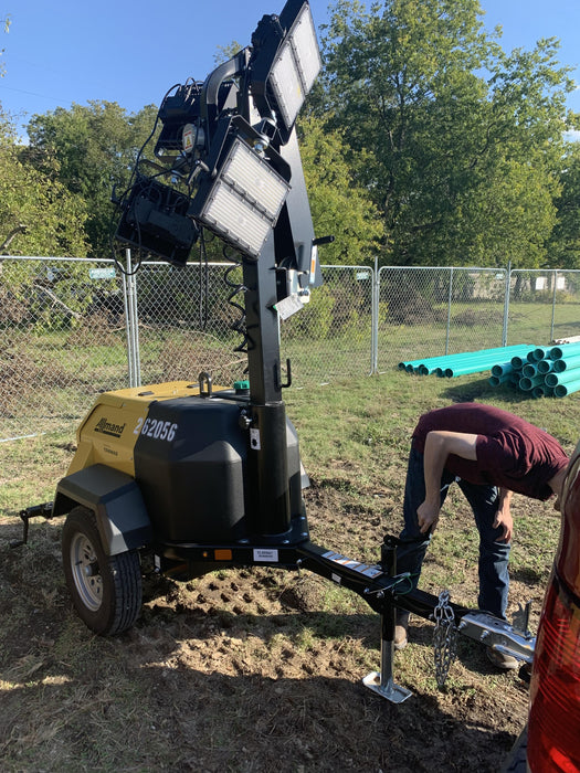 2022 Allmand NLV3GR (4) LED Light Fixture 350W, 23' Vertical Mast, 3kW Prime, Towable, ES Decals, T3