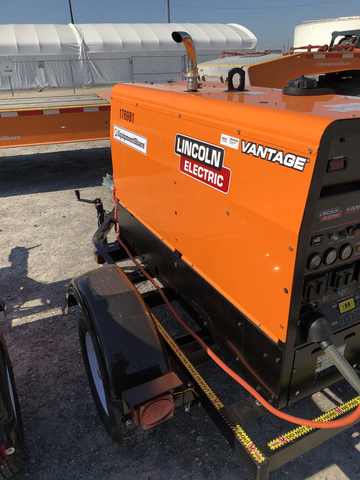 2021 Lincoln Electric Vantage 322 Vantage 322 Ready Pak 3 w/ Decals, ORANGE (includes trailer, cable rack, fender light kit) NO Telematics