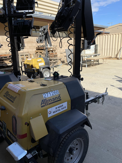 2022 Allmand NLV3GR (4) LED Light Fixture 350W, 23' Vertical Mast, 3kW Prime, Towable, ES Decals, T3