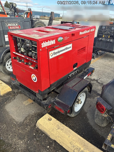 2023 Shindaiwa DGW400MDL Kubota D902 Engine, 23 HP, Dual Op Welder, Wire, Arc, Droop Stick, Tig, and CC Stick Functionality, Simulphase, 3 Phase and 1 Phase Gen Output, Single Axle NB Trlr, Slr Trckl Chrg 12V 12W, Fire Ext