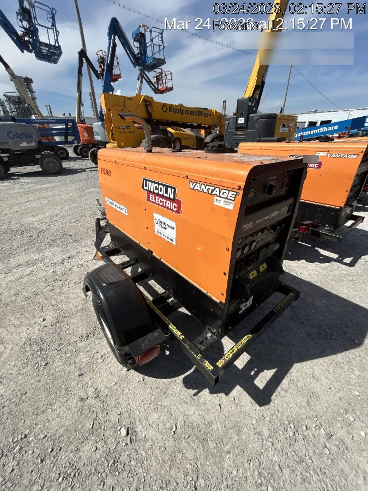 2021 Lincoln Electric Vantage 322 Vantage 322 Ready Pak 3 w/ Decals, ORANGE (includes trailer, cable rack, fender light kit) NO Telematics