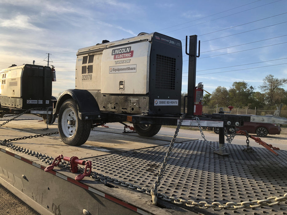 2019 Lincoln Electric Vantage 322 Welder Ready-Pak 3, Two wheel trailer, Fender and Light kit, Cable Rack