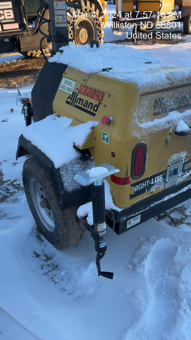 2022 Allmand NLV3GR (4) LED Light Fixture 350W, 23' Vertical Mast, 3kW Prime, Towable, Deep Sea L401, Leveling Jacks, Yanmar T4F 5.8hp