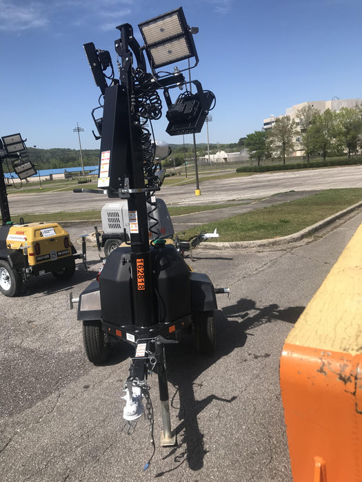 2021 Allmand NLV3GR (4) LED Light Fixture 350W, 23' Vertical Mast, 3kW Prime, Towable, Deep Sea L401, Leveling Jacks, Yanmar T4F 5.8hp