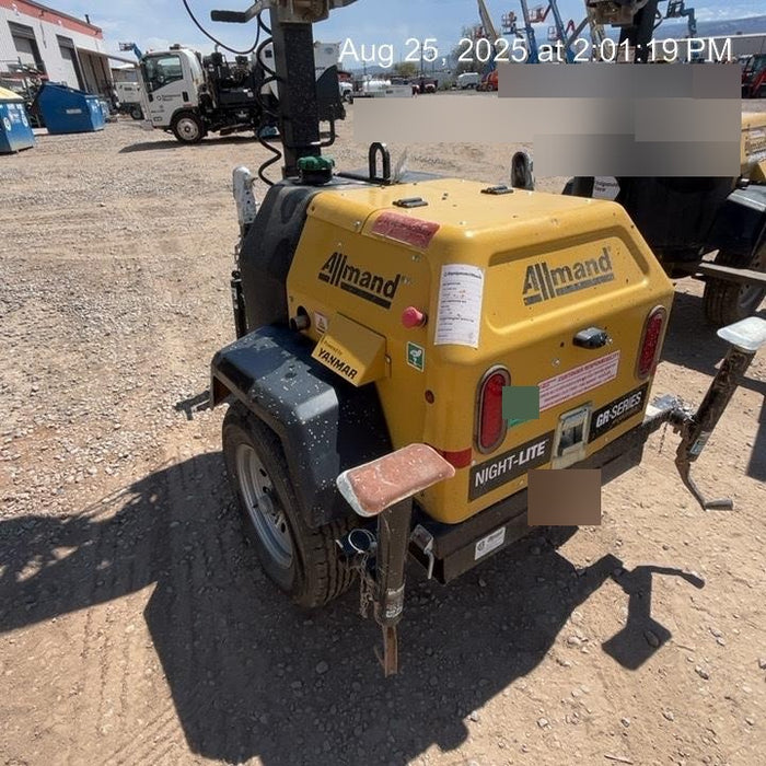 2022 Allmand NLV3GR (4) LED Light Fixture 350W, 23' Vertical Mast, 3kW Prime, Towable, ES Decals, T3