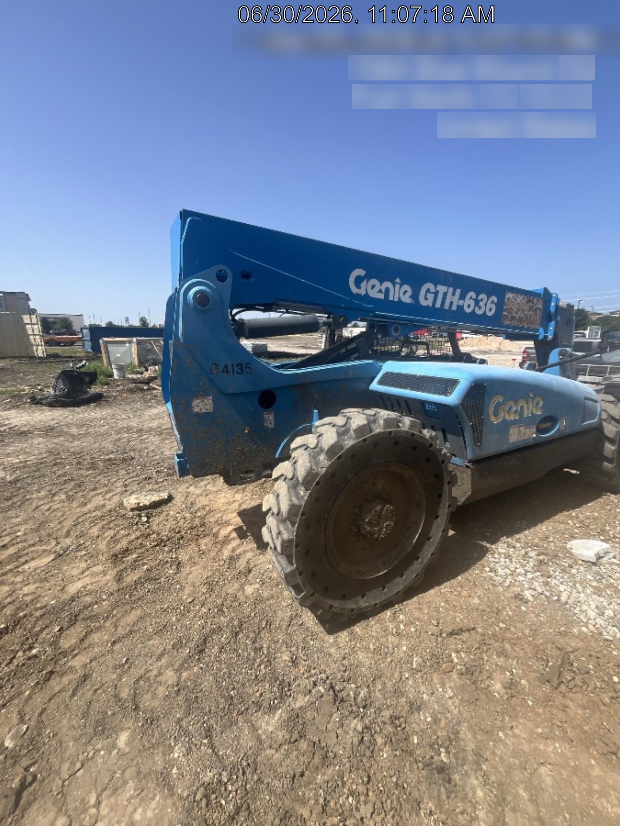 2017 Genie GTH-636 Genie GTH636 Telehandler, 48" Carriage, Solid Tires