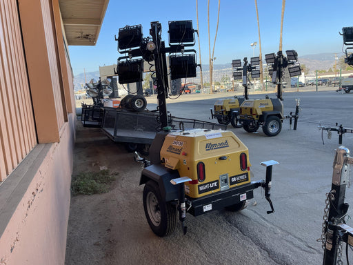 2022 Allmand NLV3GR (4) LED Light Fixture 350W, 23' Vertical Mast, 3kW Prime, Towable, ES Decals, T3