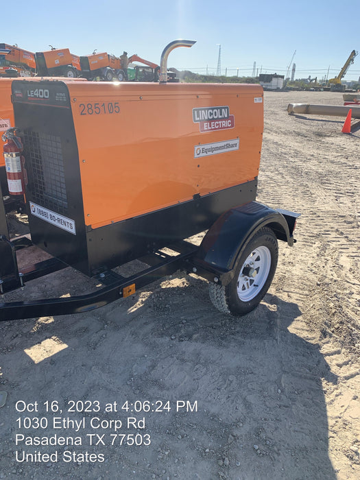 2022 Lincoln Electric LE400 Kubota V1505, Trlr, Cable Rack, Light Kit, ES Decals, T3