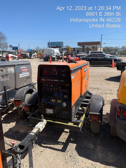 2021 Lincoln Electric Vantage 322 Vantage 322 Ready Pak 3 w/ Decals, ORANGE (includes trailer, cable rack, fender light kit) NO Telematics