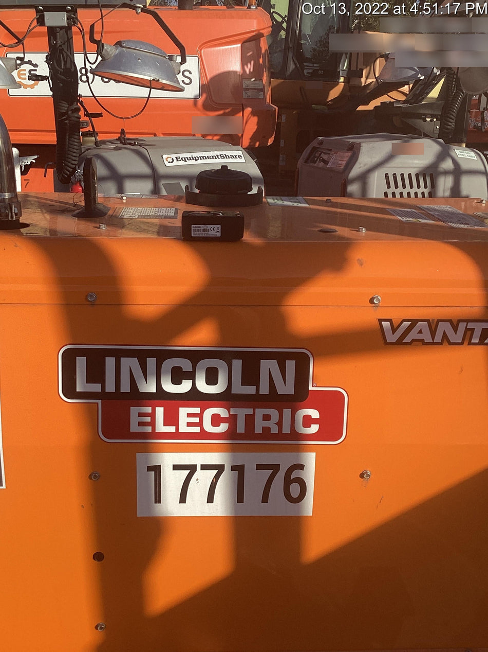 2021 Lincoln Electric Vantage 322 Vantage 322 Ready Pak 3 w/ Decals, ORANGE (includes trailer, cable rack, fender light kit) NO Telematics