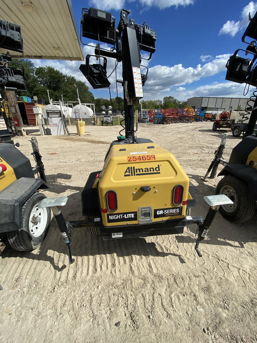 2022 Allmand NLV3GR (4) LED Light Fixture 350W, 23' Vertical Mast, 3kW Prime, Towable, ES Decals, T3