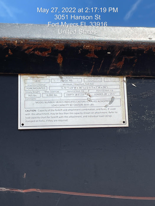 2021 STAR INDUSTRIES M-1820 - Self-Dump Hopper