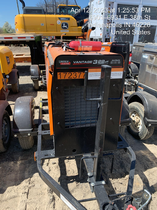 2021 Lincoln Electric Vantage 322 Vantage 322 Ready Pak 3 w/ Decals, ORANGE (includes trailer, cable rack, fender light kit) NO Telematics