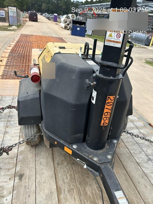 2022 Allmand NLV3GR (4) LED Light Fixture 350W, 23' Vertical Mast, 3kW Prime, Towable, Deep Sea L401, Leveling Jacks, Yanmar T4F 5.8hp