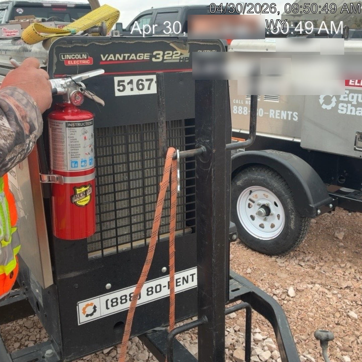 2019 Lincoln Electric Vantage 322 Welder Ready-Pak 3, Two wheel trailer, Fender and Light kit, Cable Rack
