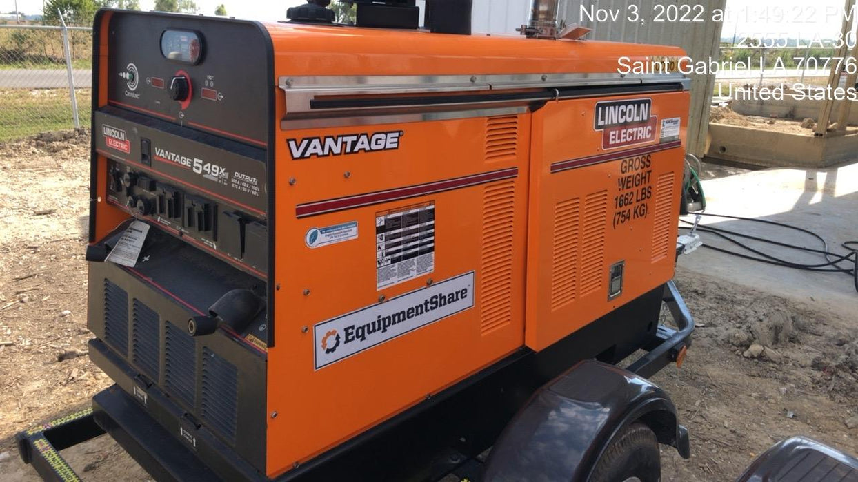 2021 Lincoln Electric Vantage 549X Ready Pak 3, ORANGE (includes trailer, cable rack, fender light kit)