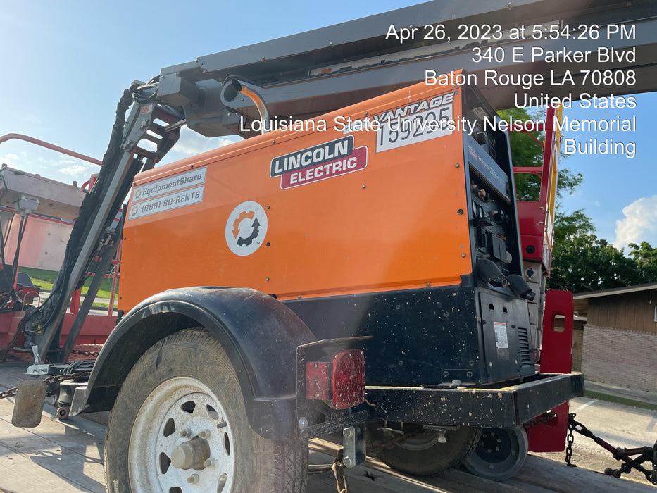 2021 Lincoln Electric Vantage 322 Vantage 322 Ready Pak 3 w/ Decals, ORANGE (includes trailer, cable rack, fender light kit) NO Telematics