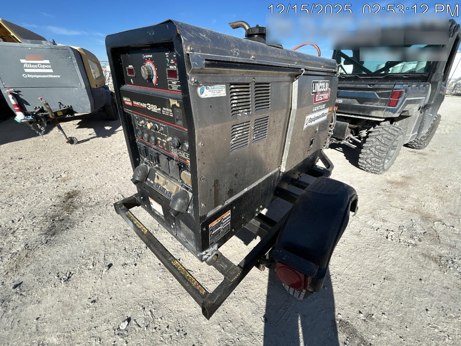 2019 Lincoln Electric Vantage 322 Ready-Pak 3, Two Wheel Trailer, Fender and Light Kit, Cable Rack