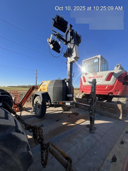 2022 Allmand NLV3GR (4) LED Light Fixture 350W, 23' Vertical Mast, 3kW Prime, Towable, ES Decals, T3