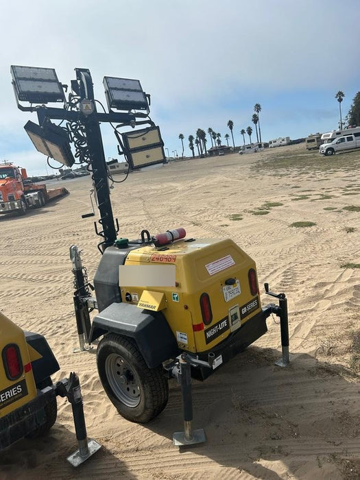 2022 Allmand NLV3GR (4) LED Light Fixture 350W, 23' Vertical Mast, 3kW Prime, Towable, ES Decals, T3