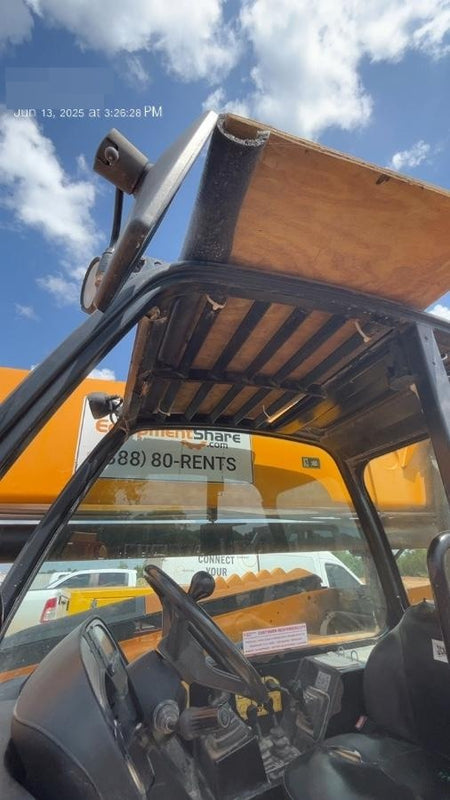 2019 JCB 510-56 74 HP w/Open ROPS, Beacon, Aux Hydraulics, Worklights, Solid Tires w/60" Carriage/Forks