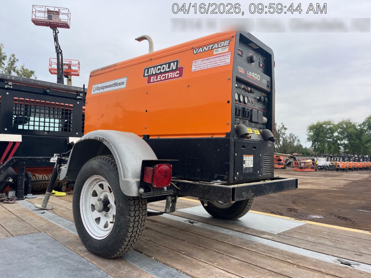 2021 Lincoln Electric Vantage 322 Vantage 322 Ready Pak 3 w/ Decals, ORANGE (includes trailer, cable rack, fender light kit) NO Telematics
