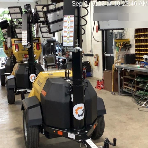 2022 Allmand NLV3GR (4) LED Light Fixture 350W, 23' Vertical Mast, 3kW Prime, Towable, ES Decals, T3