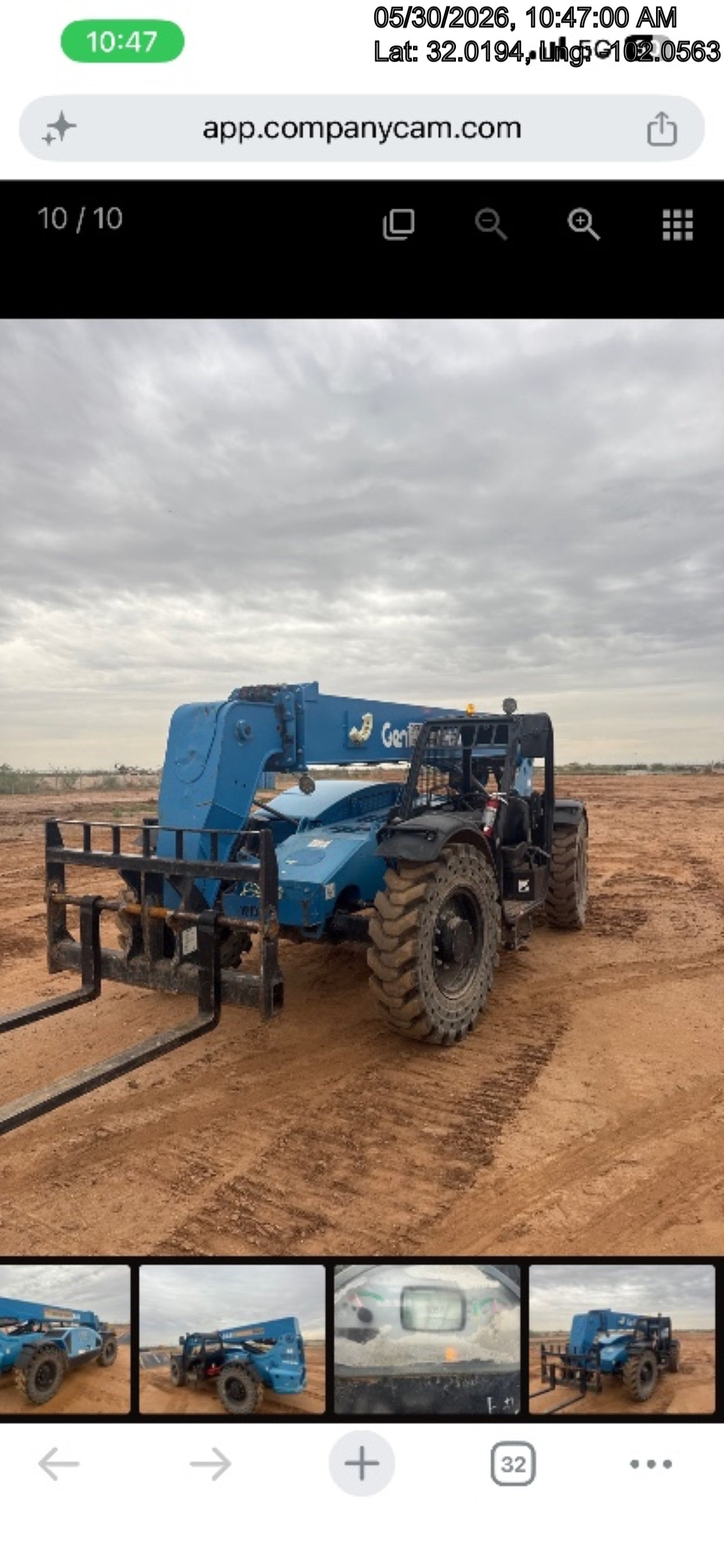 2018 Genie GTH-844 Genie GTH-844 w/Open ROPS, Solid Tires, beacon/work lights, 60" carriage/forks