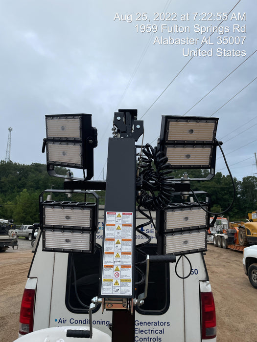 2022 Allmand NLV3GR (4) LED Light Fixture 350W, 23' Vertical Mast, 3kW Prime, Towable, Deep Sea L401, Leveling Jacks, Yanmar T4F 5.8hp