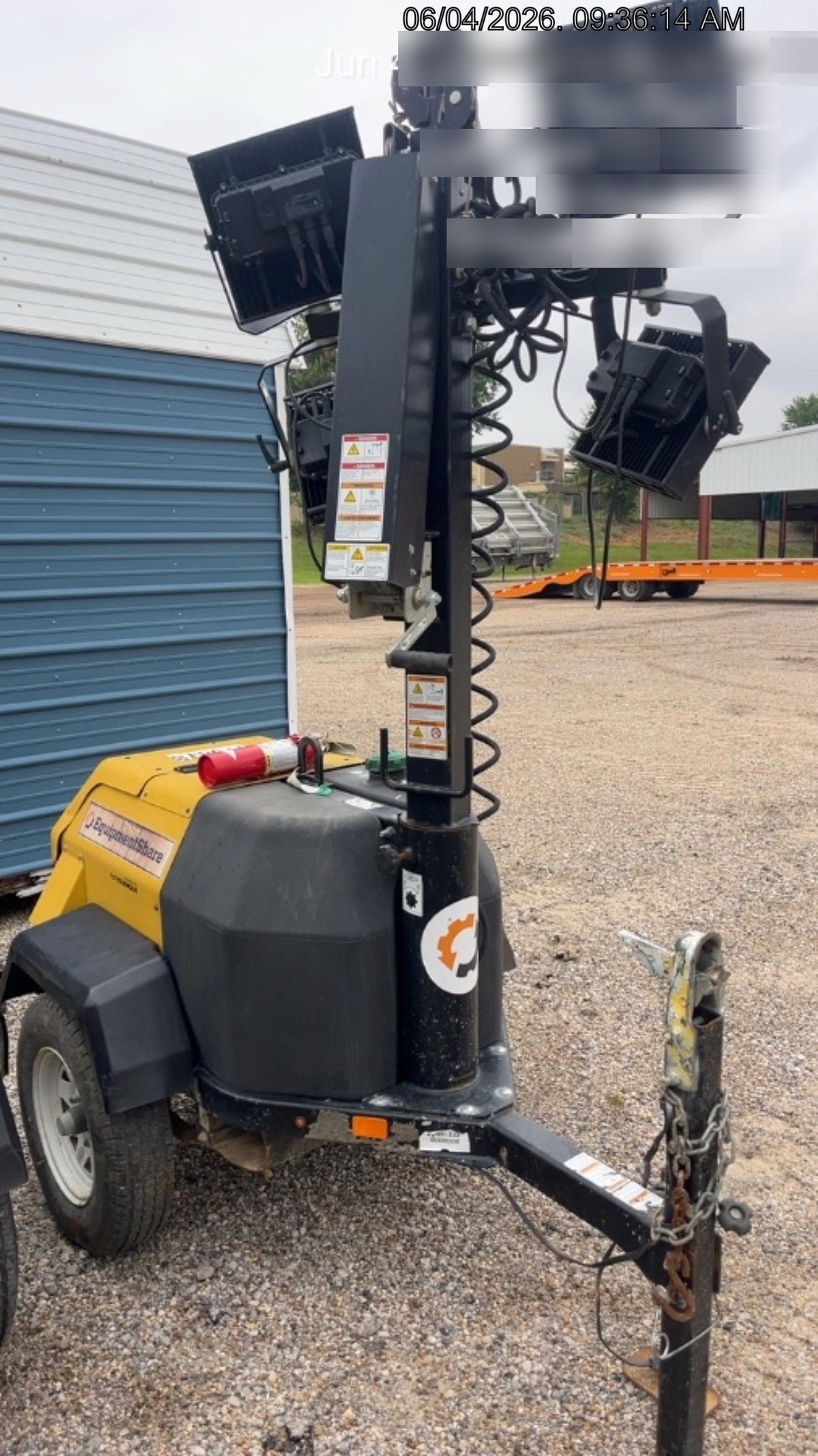 Allmand NLV3GR (4) LED Light Fixture 350W, 23' Vertical Mast, 3kW Prime, Towable, Deep Sea L401, Leveling Jacks, Yanmar T4F 5.8hp