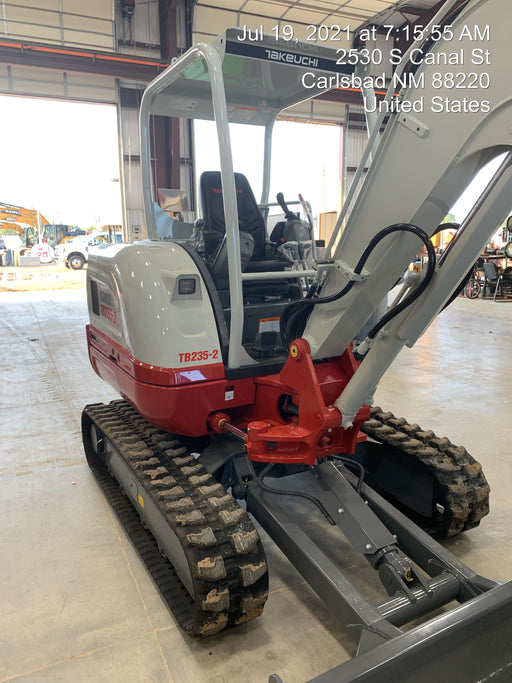 2021 Takeuchi TB235-2R Canopy, Rubber Tracks, Manual QC