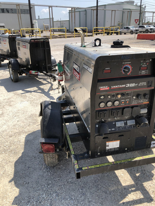2019 Lincoln Electric Vantage 322 Welder Ready-Pak 3, Two wheel trailer, Fender and Light kit, Cable Rack