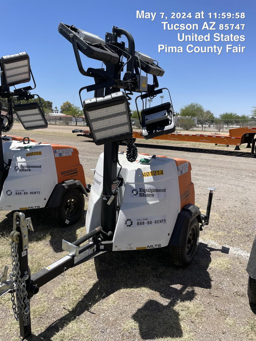 2024 Generac MLT2 Diesel, Flex Switch 120V Input, Powerzone Controller, 
(4) 320W LED Lights, 4kW Generator, 39.9 Gal Fuel Tank, 2" Ball, T3