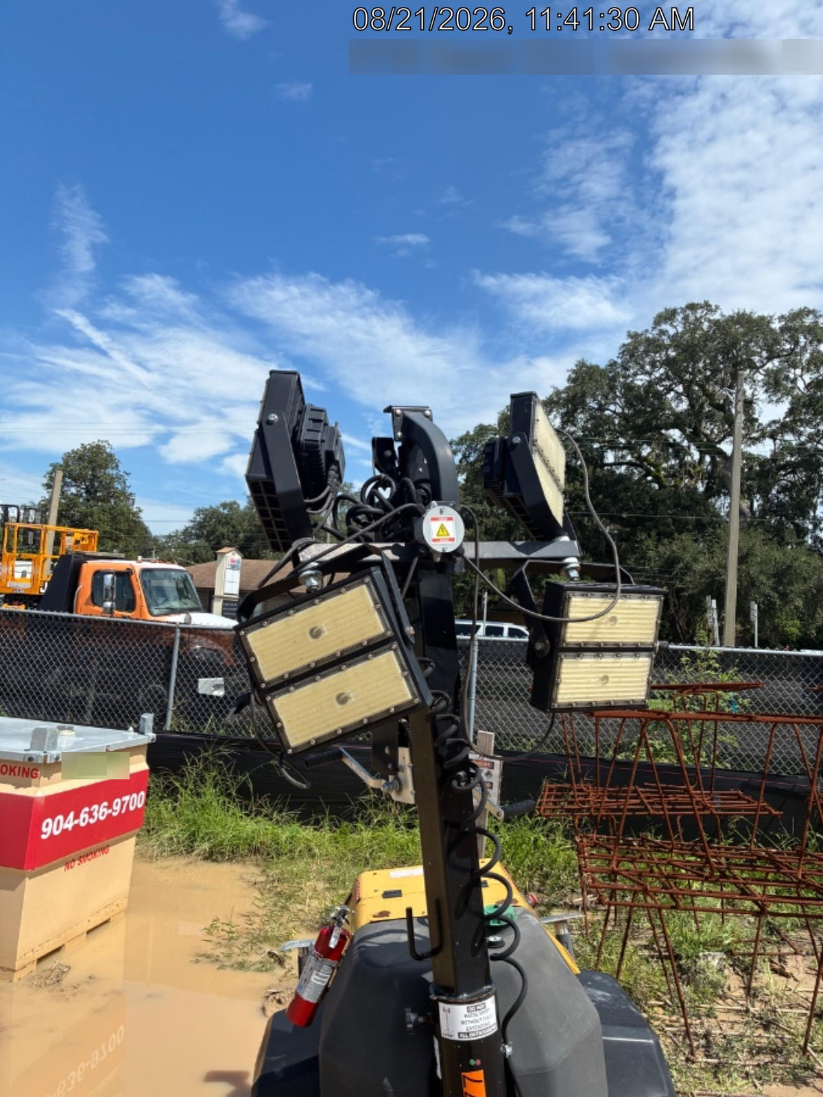 2021 Allmand NLV3GR (4) LED Light Fixture 350W, 23' Vertical Mast, 3kW Prime, Towable, Deep Sea L401, Leveling Jacks, Yanmar T4F 5.8hp
