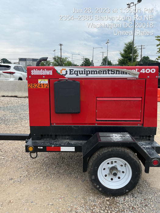 2022 Shindaiwa DGW400MDL Kubota D902 Engine, 23 HP, Dual Op Welder, Wire, Arc, Droop Stick, Tig, and CC Stick Functionality, Simulphase, 3 Phase and 1 Phase Gen Output, Single Axle NB Trlr, Slr Trckl Chrg 12V 12W, Fire Ext