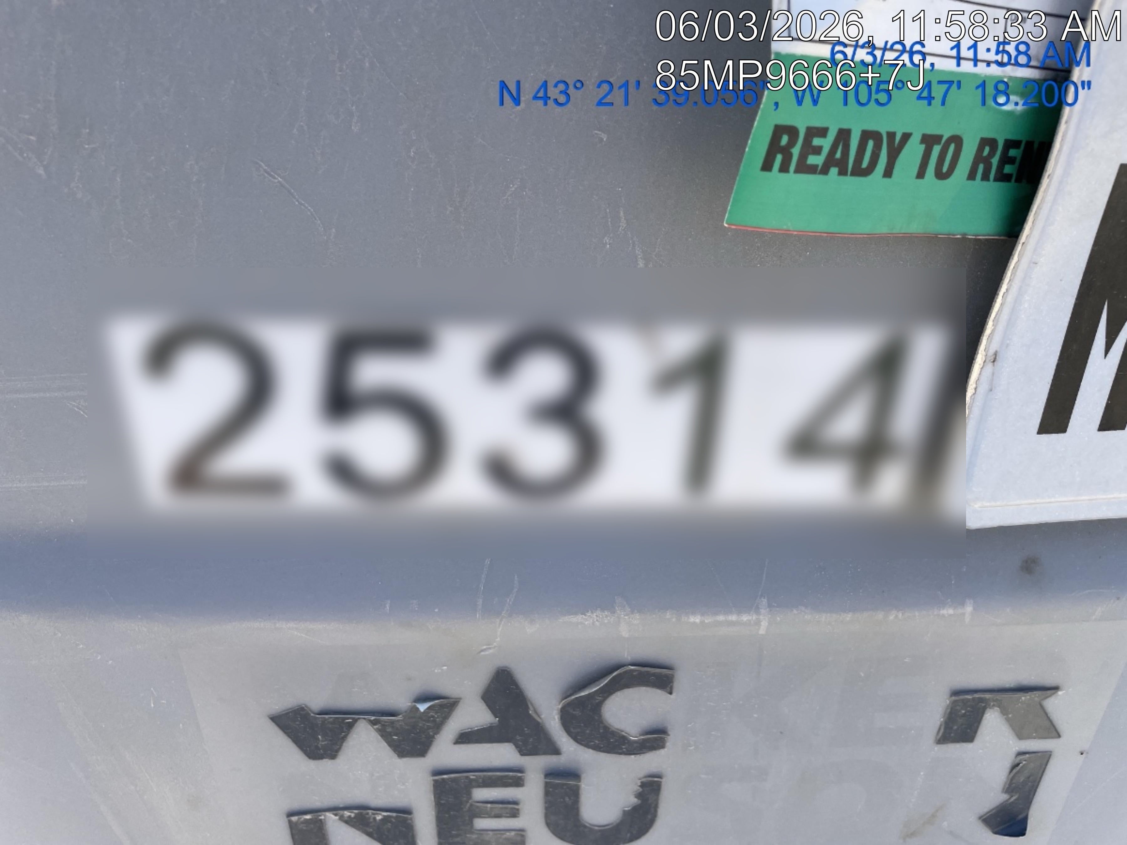 2019 Wacker Neuson LTV6L-MH Standard Options, ES Track Hardware, Fuel Level Sensor