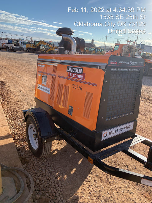 2021 Lincoln Electric Vantage 549X Ready Pak 3, ORANGE (includes trailer, cable rack, fender light kit)