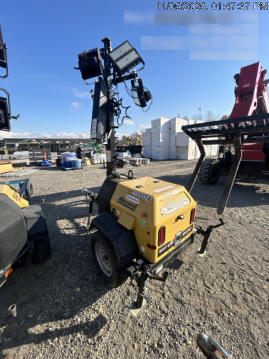 2022 Allmand NLV3GR (4) LED Light Fixture 350W, 23' Vertical Mast, 3kW Prime, Towable, Deep Sea L401, Leveling Jacks, Yanmar T4F 5.8hp