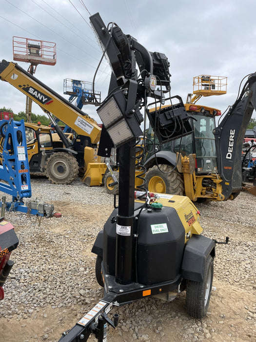 2022 Allmand NLV3GR (4) LED Light Fixture 350W, 23' Vertical Mast, 3kW Prime, Towable, Deep Sea L401, Leveling Jacks, Yanmar T4F 5.8hp