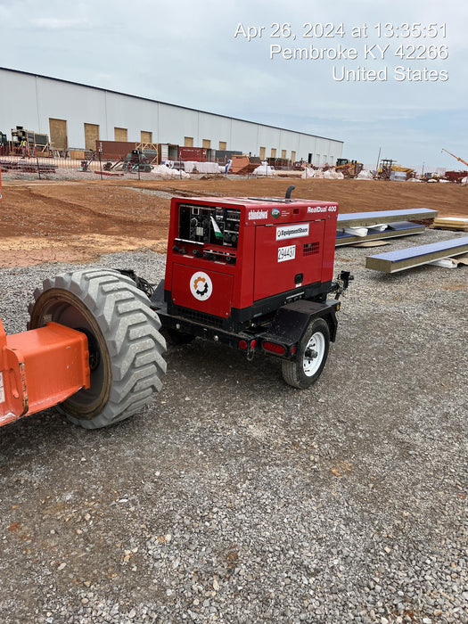 2023 Shindaiwa DGW400MDL Kubota D902 Engine, 23 HP, Dual Op Welder, Wire, Arc, Droop Stick, Tig, and CC Stick Functionality, Simulphase, 3 Phase and 1 Phase Gen Output, Single Axle NB Trlr, Slr Trckl Chrg 12V 12W, Fire Ext