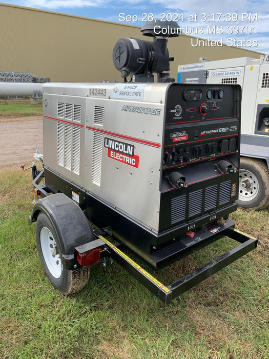 2021 Lincoln Electric Air Vantage 566 Air Vantage 566X Ready Pak 3 (includes trailer, cable rack, fender light kit); no telematics