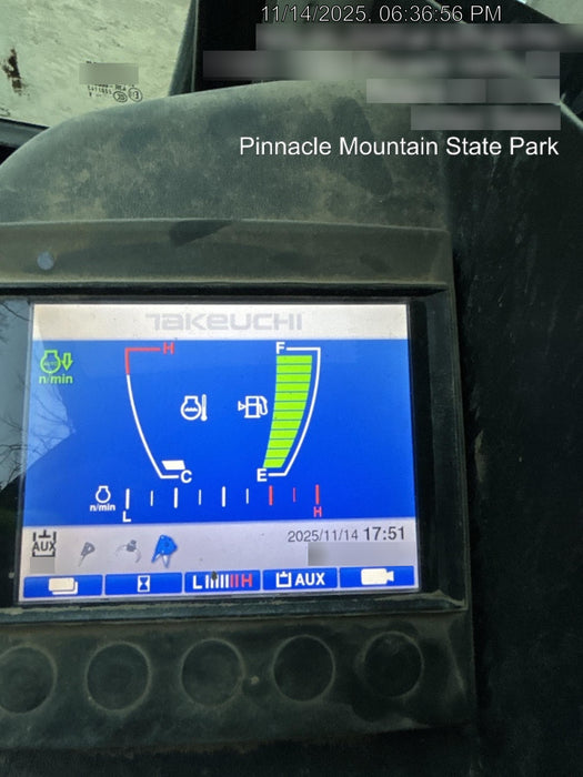 2019 Takeuchi TB290 Cab/Heat/AC Rubber tracks, Dozer blade, Travel alarm, Auxiliary hydraulics w/Manual QC, Hydraulic thumb, 18", 24", and 36" Buckets