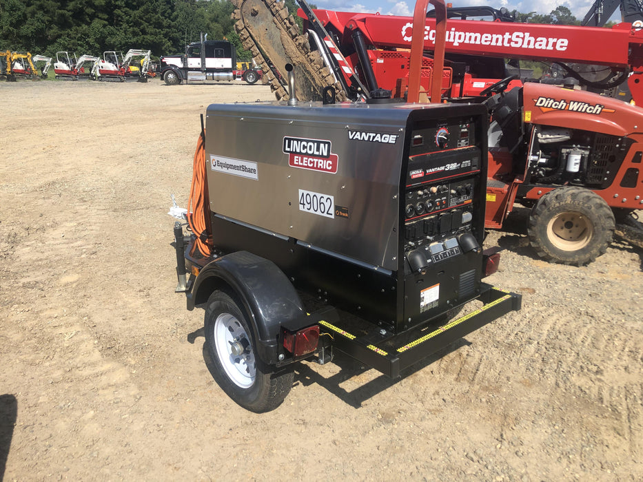 2019 Lincoln Electric Vantage 322 Ready-Pak 3, Two Wheel Trailer, Fender and Light Kit, Cable Rack
