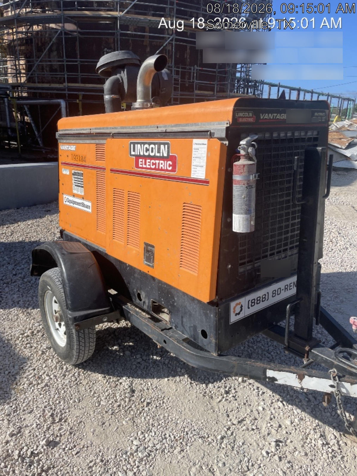 2021 Lincoln Electric Vantage 549X Ready Pak 3, ORANGE (includes trailer, cable rack, fender light kit)