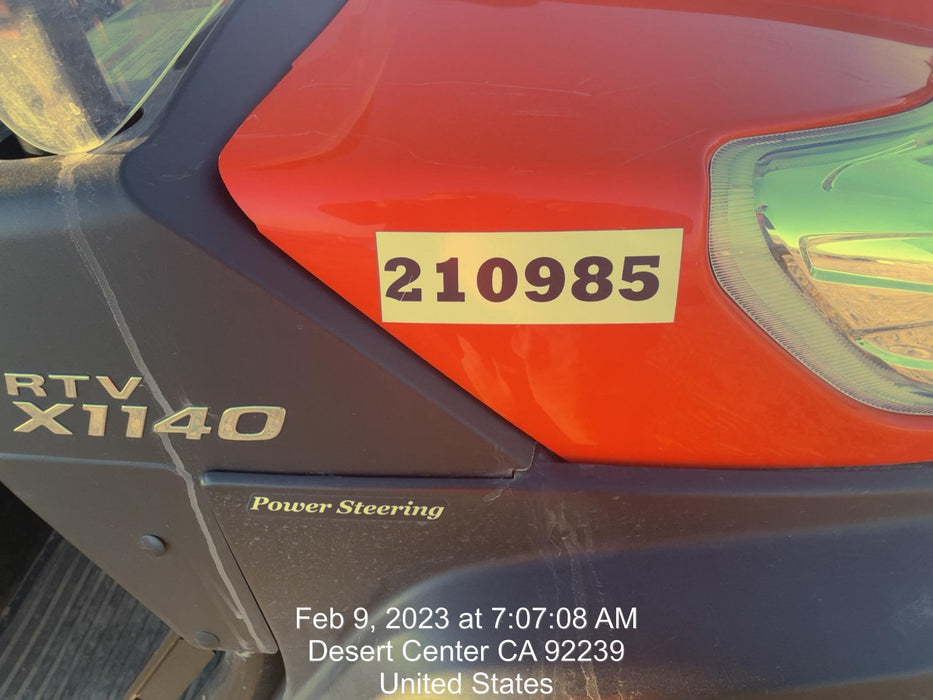 2022 Kubota RTV-X1140W-H Plastic Canopy, Windshield Acrylic Clear, LED Strobe Light, Wire Harness Kit, Back up Alarm