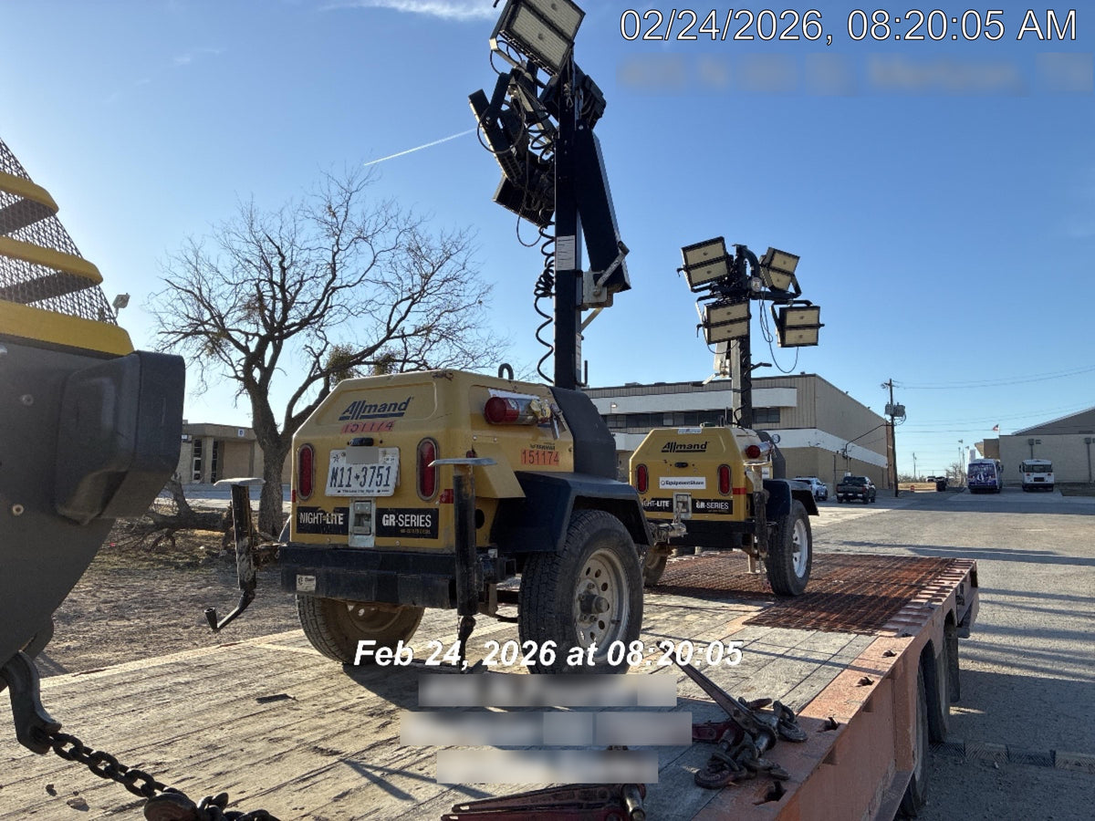 2021 Allmand NLV3GR (4) LED Light Fixture 350W, 23' Vertical Mast, 3kW Prime, Towable, Deep Sea L401, Leveling Jacks, Yanmar T4F 5.8hp