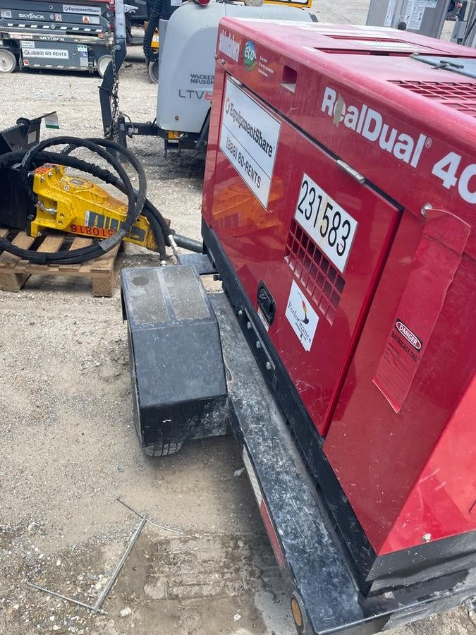 2022 Shindaiwa DGW400MDL Kubota D902 Engine, 23 HP, Dual Op Welder, Wire, Arc, Droop Stick, Tig, and CC Stick Functionality, Simulphase, 3 Phase and 1 Phase Gen Output, Single Axle NB Trlr, Slr Trckl Chrg 12V 12W, Fire Ext