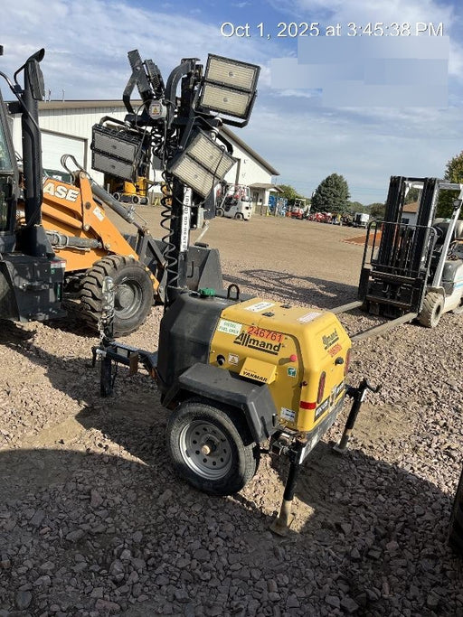 2022 Allmand NLV3GR (4) LED Light Fixture 350W, 23' Vertical Mast, 3kW Prime, Towable, ES Decals, T3